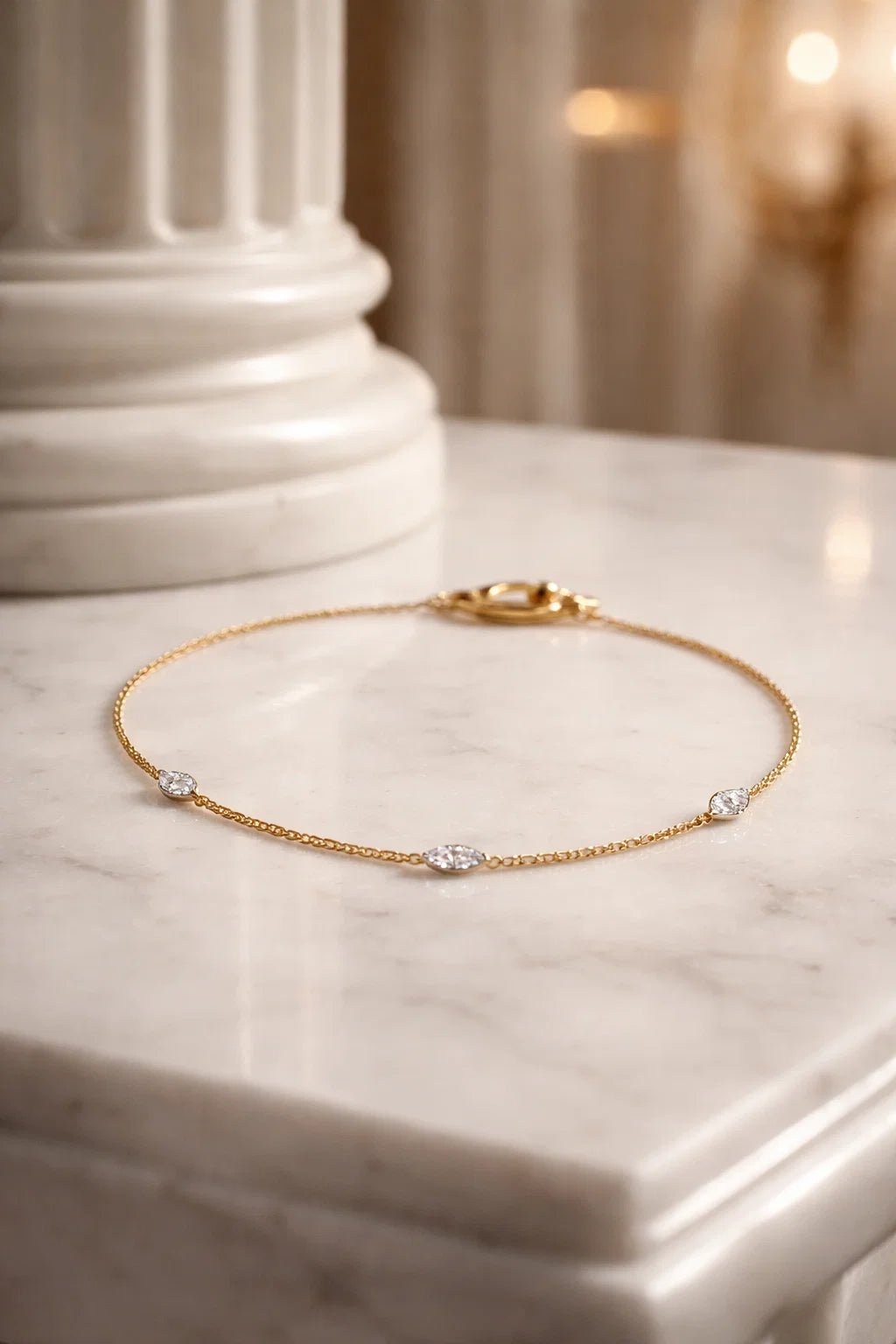 XLIX·I - The Strength of Three Diamond Bracelet - Solid Gold - ɛnson